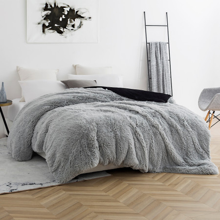 Coma Inducer® Twin XL Duvet Cover - Are You Kidding? - Glacier Gray/Black