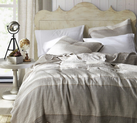 Twin XL Quilt Rustica Portugal - Soft Denim Stone Washed - Taupe