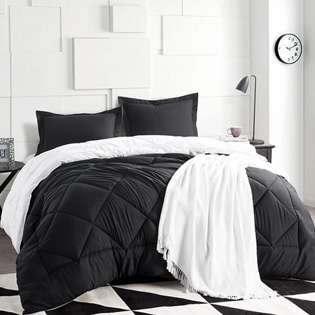 Black/White Twin Comforter  - Oversized Twin XL Bedding