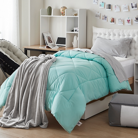 Yucca/Hint of Mint Twin Comforter  - Oversized Twin XL Bedding