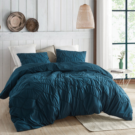 Textured Waves Twin XL Comforter - Supersoft Nightfall Navy