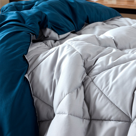 Glacier Gray/Nightfall Navy Full Comforter - Oversized Full XL Bedding