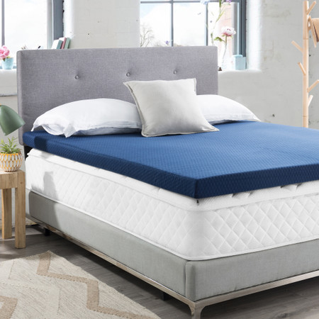 Spoon Me - Coma Inducer® - 3" Memory Foam Full XL Bedding Topper with Cover - Nighttime Gray