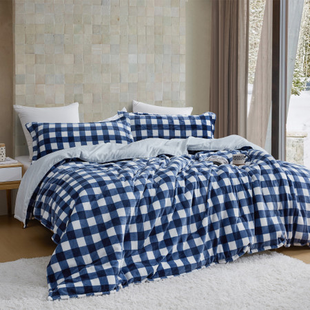 Ah, Yes The Scottish Winter - Coma Inducer® Oversized Queen Comforter - Blue Checkered Plaid