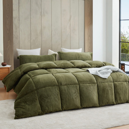 Thicker Than Thick - Coma Inducer® Queen Comforter - Down Alternative Ultra Plush Filling - Winter Moss