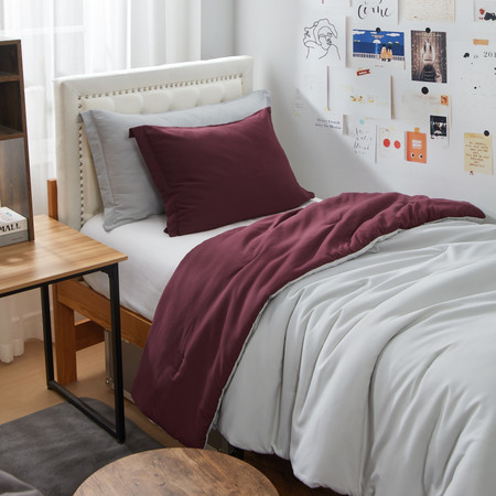 Dorm Haul® - Cozy College Comforter - Twin XL in Antarctica Gray/Windsor Wine