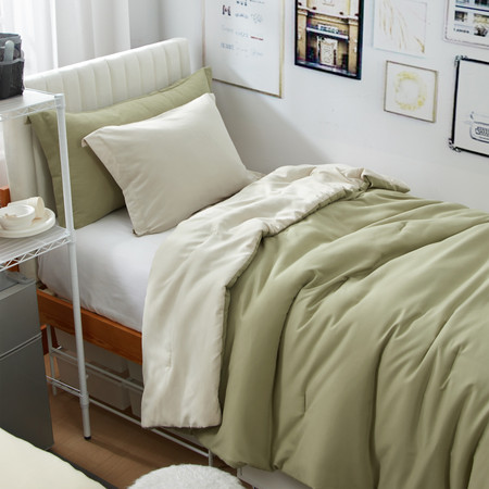 Dorm Haul® - Cozy College Comforter - Twin XL in Elm/Oat Milk