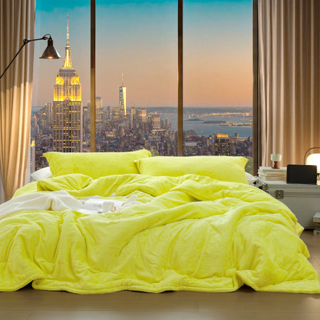 Neon Nights - Coma Inducer® Oversized Queen Comforter - Neon Yellow