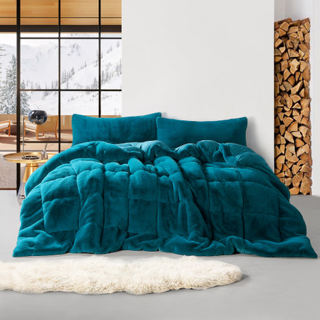 Chunky Bunny Yoga - Coma Inducer® Oversized Queen Comforter - Real Teal