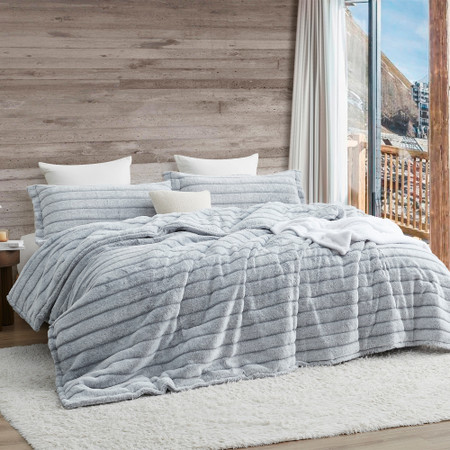 Softer than Soft - Coma Inducer® Oversized King Comforter - Frosted Gray Stripe