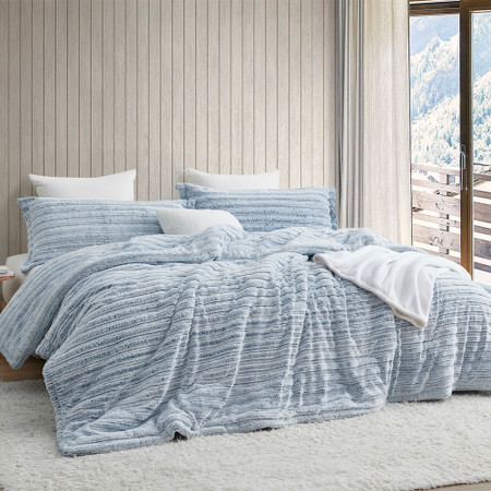 Softer than Soft - Coma Inducer® Oversized Queen Comforter - Frosted Navy Stripe