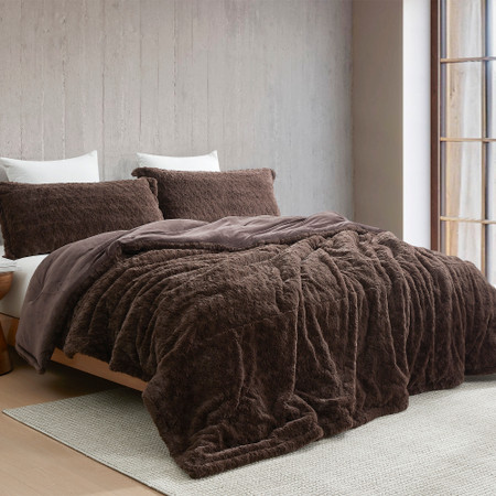 Fluffy Buffalo - Coma Inducer® Oversized Queen Comforter - Earthtone Brown