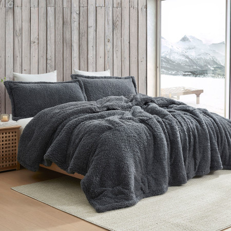 Unfluffin Believable - Coma Inducer® Oversized Queen Comforter - Dark Gray