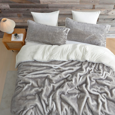 Fox in the Coconut Tree - Coma Inducer® Oversized Queen Comforter - Frosty Gray Coconut