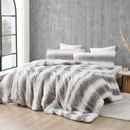 Striped Chunky Bunny Bare - Coma Inducer® Oversized Comforter - Gray and White