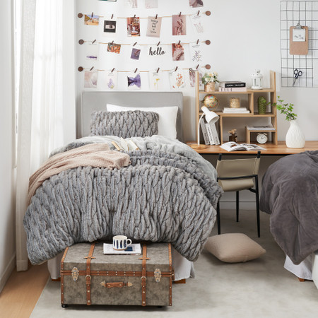 Wrinkle Rolls®  Chunky Bunny - Coma Inducer® Oversized Twin Comforter Set - Nightfall Navy Brown