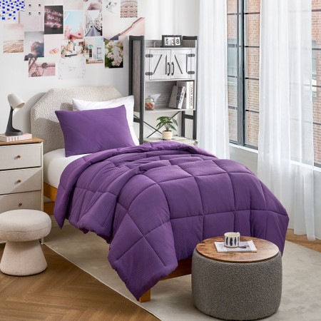 Snowflakes - Coma Inducer® Oversized Twin Comforter Set - Purple Acai