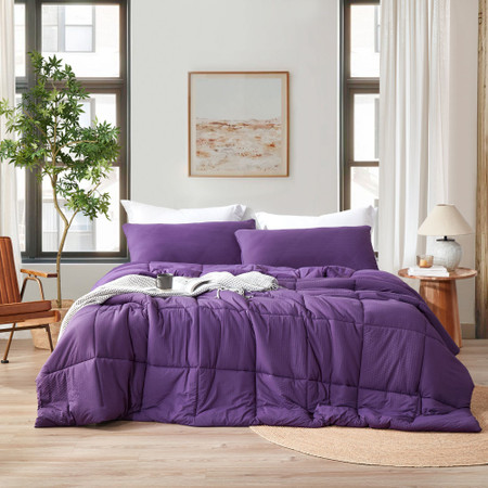 Snowflakes - Coma Inducer® Alaskan King Comforter Set - Purple Acai