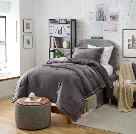 Touchy Feely - Coma Inducer® Oversized Twin Comforter Set - Dark Core Gray