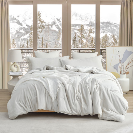 Coma-Tose - Coma Inducer® Oversized Queen Comforter Set - White Onyx Taupe-Gray