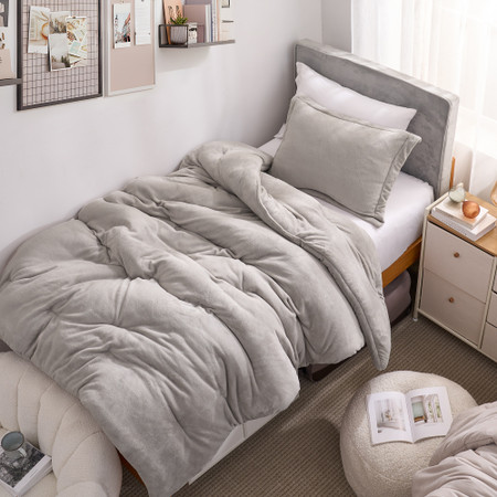 Love Thick® - Plush Coma Inducer® Oversized Twin Comforter Set - Oyster Gray