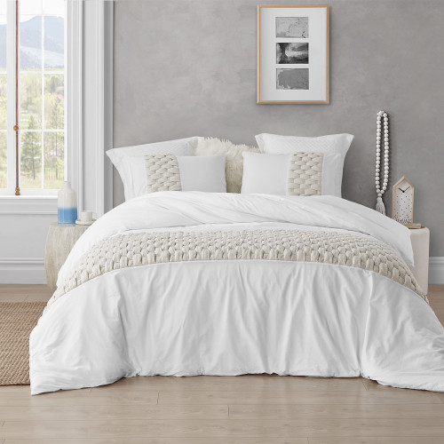 Knit and Loop Textured Twin XL Duvet Cover - Almond Cream