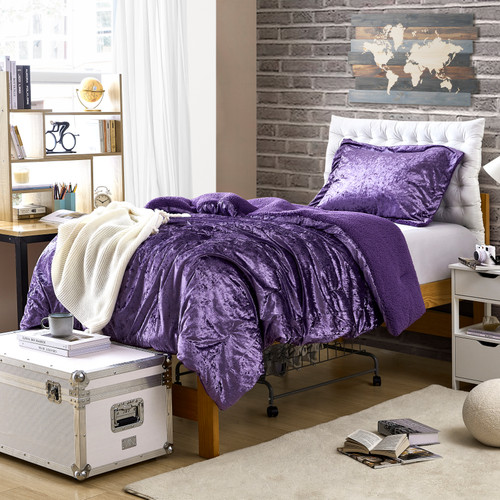 Luxury Velvet Twin XL Bedding Set with Matching Standard Size Pillow Sham