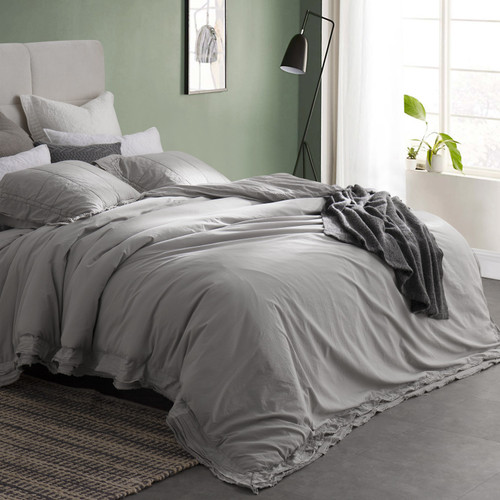 Leixoes Textura Duvet Cover - 200TC Percale Stone Wash