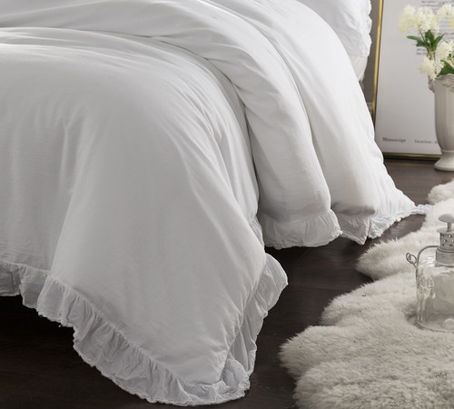 Oversized Twin, Full, Queen, or King Comforter Cover Made with High Quality 300 Thread Count Stone Washed Sateen Cotton Soft Bedding Materials