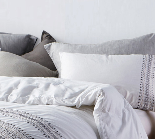 Cambria Stitch Embroidered Standard Sham - White