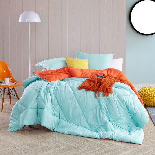 Yucca/Orange Queen Comforter - Oversized Queen XL Bedding