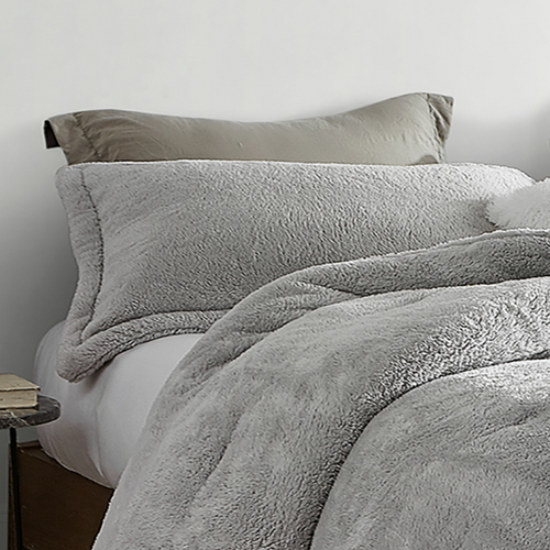 (2) Coma Inducer Standard Shams - The Original Plush - Silver Stone