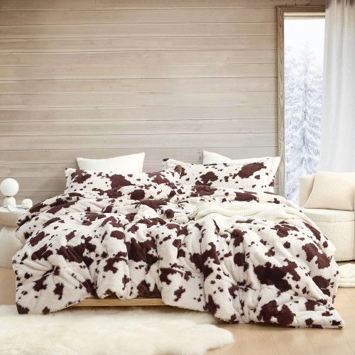 Cow Crush - Coma Inducer® Alaskan King Comforter Set - Brown and White