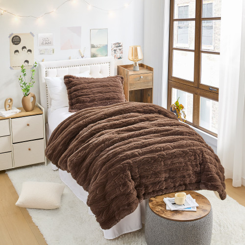 Yule Log Chunky Bunny - Coma Inducer® Oversized Twin Comforter Set - Chestnut