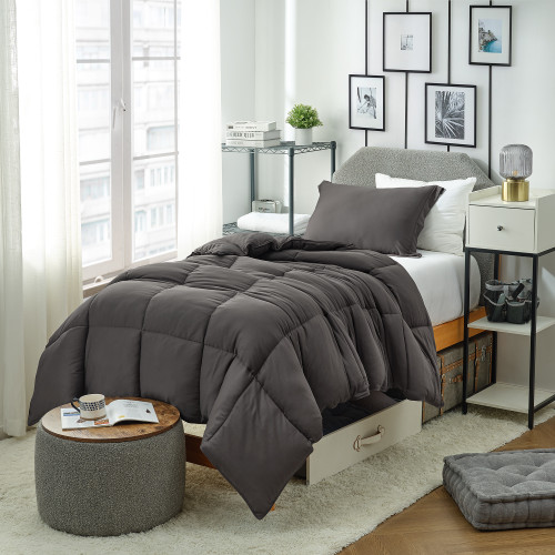 In The Thick of It - Coma Inducer® Oversized Twin Comforter Set - Coal Smoke