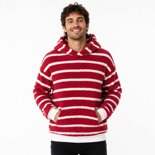 Coma Hoodie™ - Looks Soft - Red & White Stripe - Men's