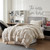 Neutral Taupe with Frosted White Twin Extra Large Comforter and Standard Pillow Sham Set