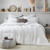 Machine Washable Off White True Full Extra Large Size Comforter Made with Soft and Stretchy Ultra Cozy Bedding Materials