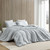 Soft and Stylish Gray King Bedding Set Oversize King Comforter Made with Extra Length and Extra Width