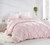 Oversized Twin, Full, Queen, or King Textured Comforter Pin Tuck Pink Bedding Set