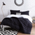Black and White Oversized Twin Comforter Reversible Bedding for Trendy Bedroom Decor Style