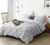 Inexpensive Queen Bedding Essentials Light Gray Duvet Cover with Pin Tuck Textured Bedding Design