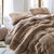 Medium Brown Tan Plush Comforter Made with True Oversized Twin Bedding Dimensions