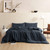 Dark Sky Reserve - Bamboo Linen Oversized Queen Duvet Cover - Portugal Made - Nightfall Navy
