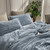 Softer than Soft - Coma Inducer® Oversized Queen Comforter - Frosted Navy Stripe