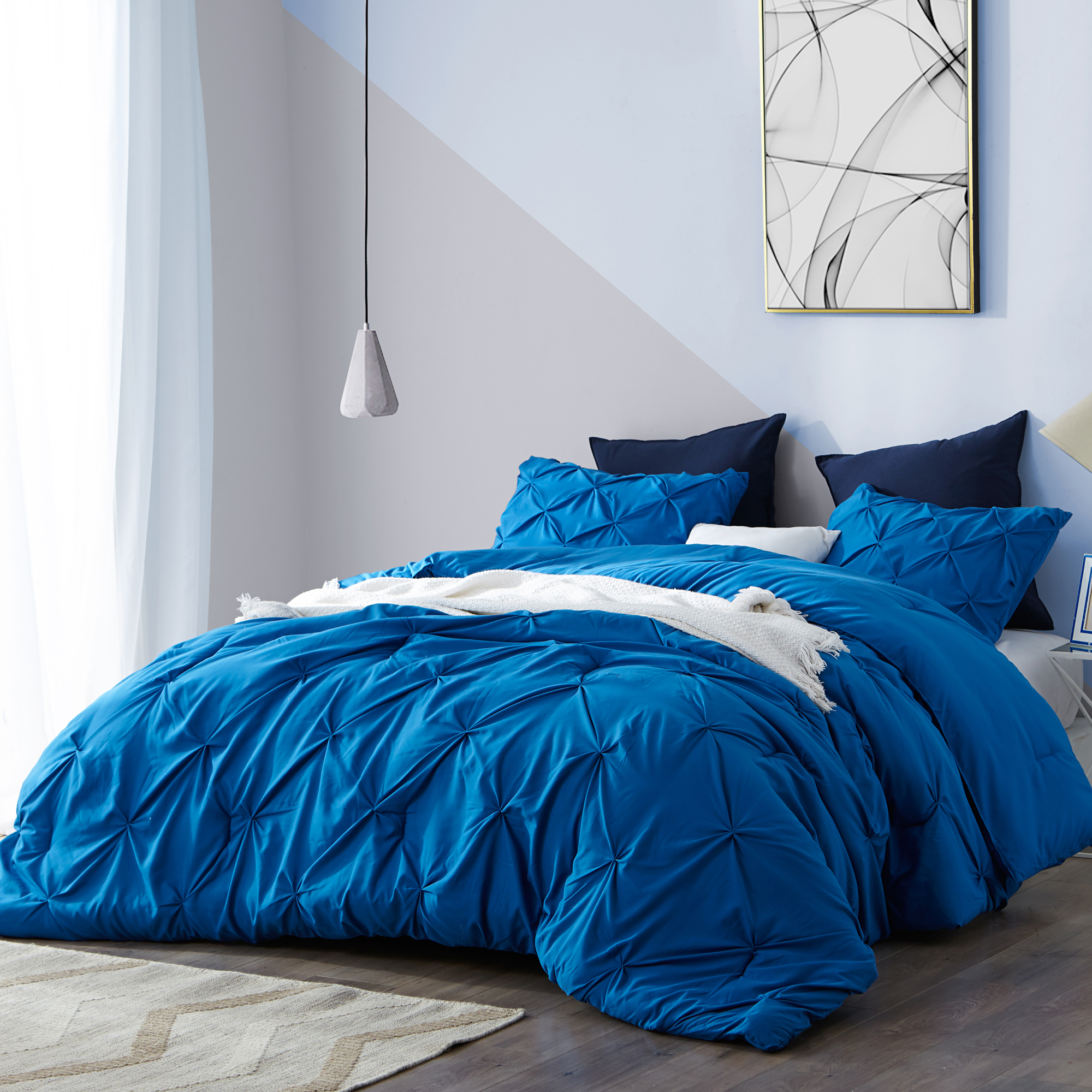 Trendy Blue King Bedding Essentials for King Pillowtop Mattress