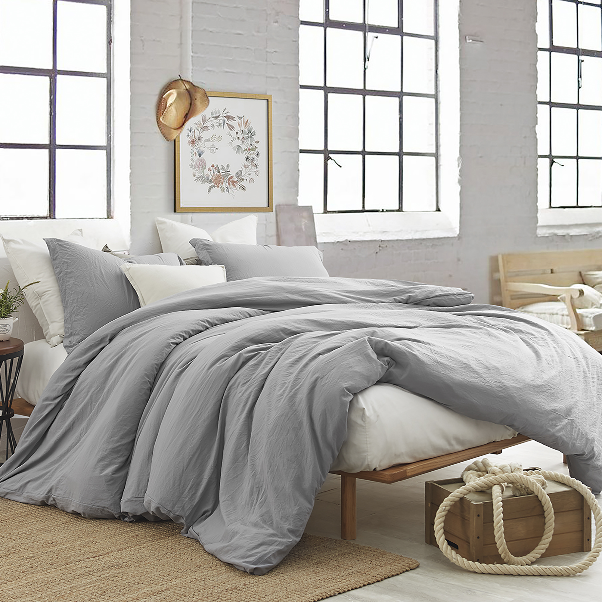 Soft Microfiber Queen Oversized Comforter XL Duvet Cover Standard Pillow Sham Set