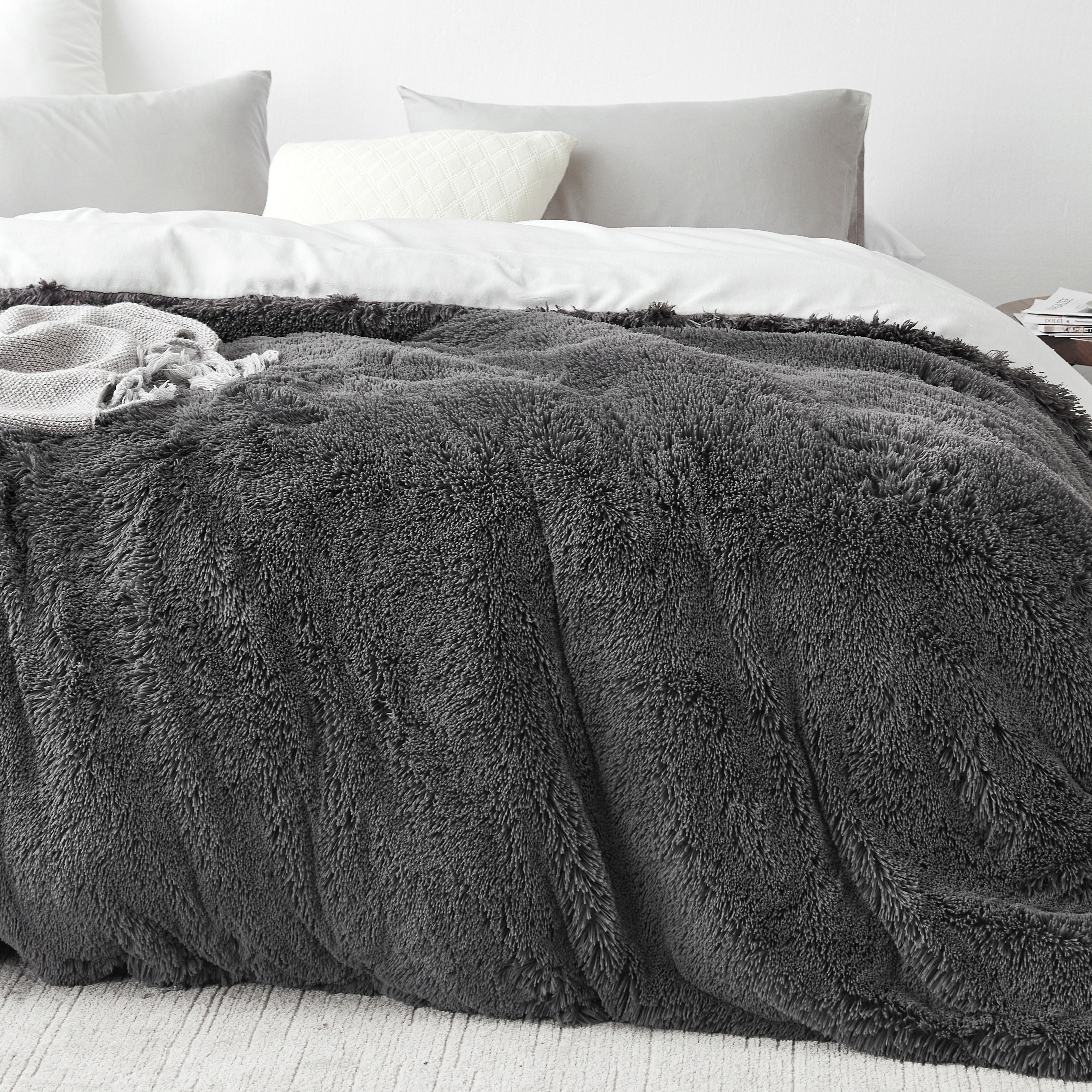 Are You Kidding? - Coma Inducer® King Duvet Cover - Charcoal/White