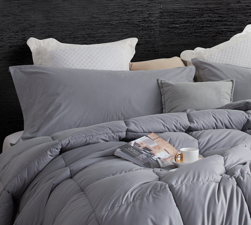 Machine Washable 100% Cotton King Pillow Sham Medium Alloy Gray King Bedding Essentials