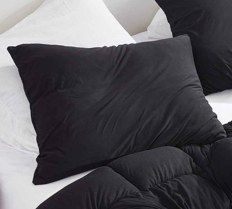 Machine Washable Black Pillow Sham Single Standard Queen Pillow Sham Made with Super Soft Bedding Materials